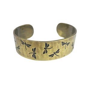 Dragonfly Bracelet Brass Hammered Finish